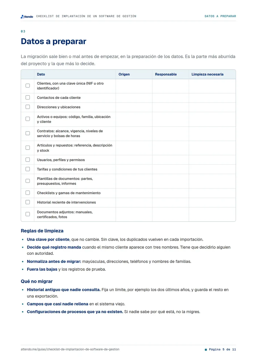 Página 5 de la guía: Datos a preparar