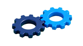 dreamina-2026-04-22-3003-A single 3D icon of a minimalist 2 gears... Background Removed