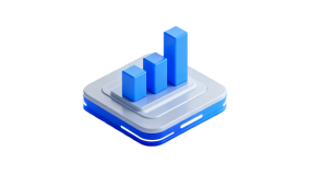 dreamina-2026-04-23-2736-A single 3D icon bar chart, soft blue a... Background Removed